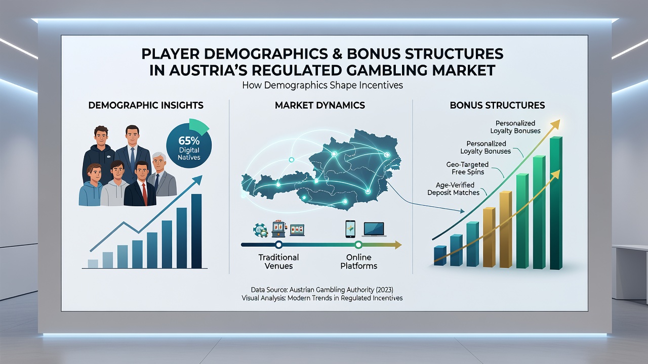 Chart illustrating bonus distribution by player age group and payment preference in Austria's regulated sector